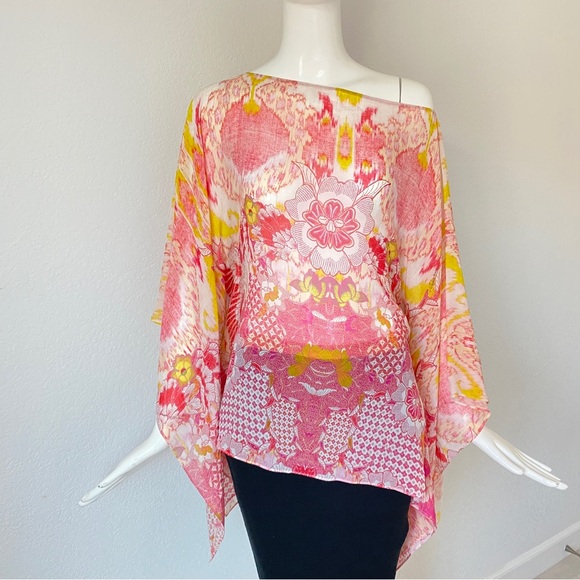 Roberto Cavalli Silk Floral Print poncho Blouse - Picture 11 of 16